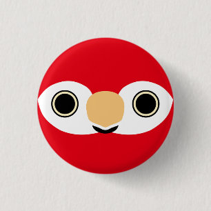 The face of a Scarlet macaw 3 Cm Round Badge