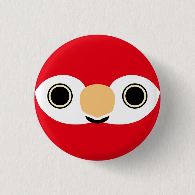 The face of a Scarlet macaw 3 Cm Round Badge (Front)