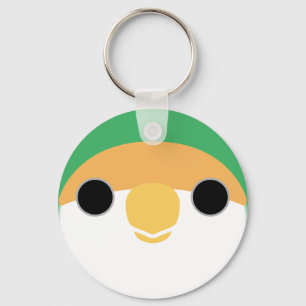 The face of a Sea Green peach-faced lovebird Key Ring