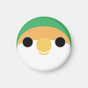 The face of a Sea Green peach-faced lovebird Magnet