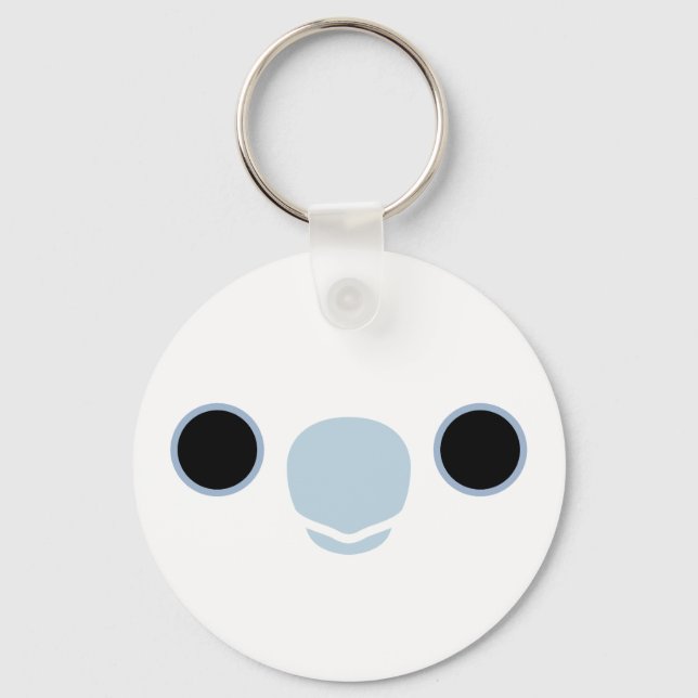 The face of a Solomons cockatoo Key Ring (Front)