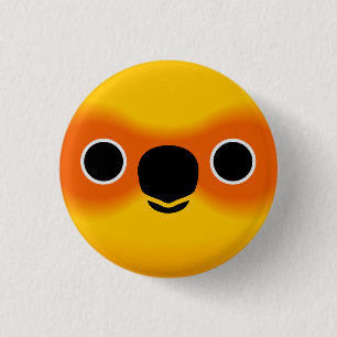 The face of a Sun Conure 3 Cm Round Badge
