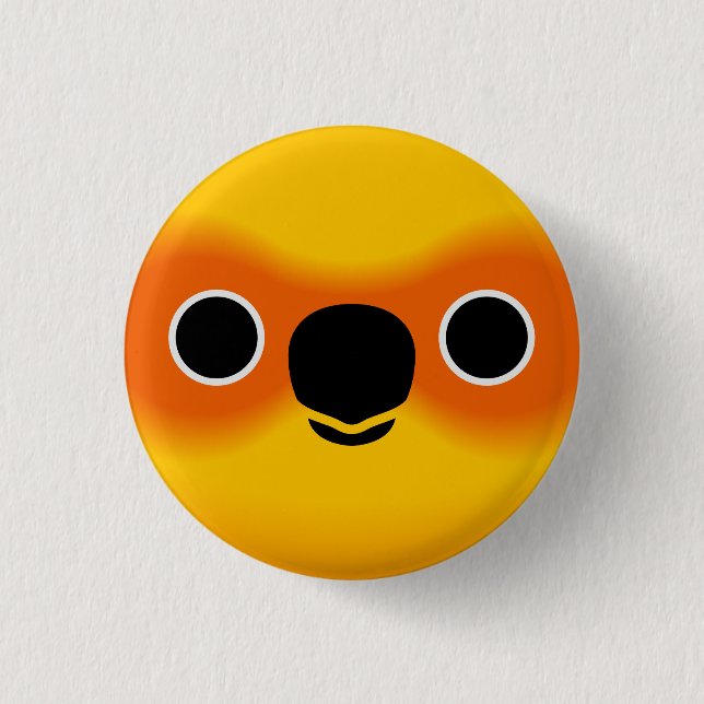 The face of a Sun Conure 3 Cm Round Badge (Front)