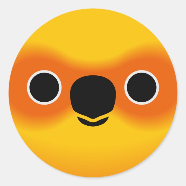The face of a Sun Conure Classic Round Sticker (Front)