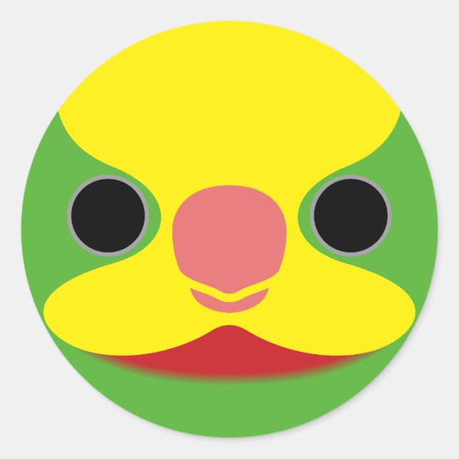 The face of a Superb parrot Classic Round Sticker (Front)