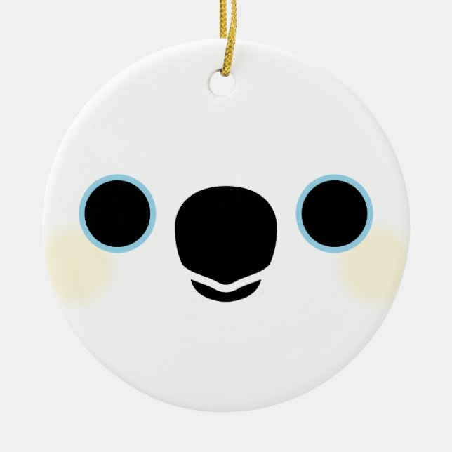 The face of a Triton cockatoo Ceramic Tree Decoration (Front)