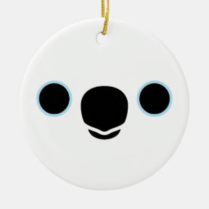 The face of a Umbrella Cockatoo Ceramic Tree Decoration