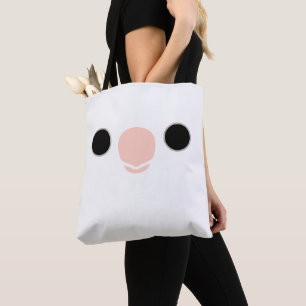 The face of a white face Clear Pied cockatiel Tote Bag