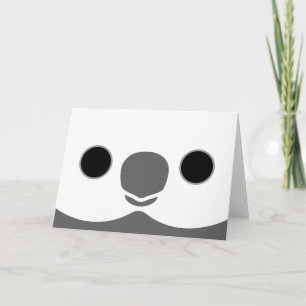 The face of a white-faced male cockatiel card