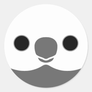 The face of a white-faced male cockatiel classic round sticker