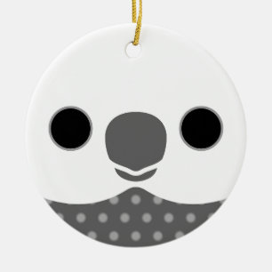 The face of a white-faced Pearl male cockatiel Ceramic Tree Decoration