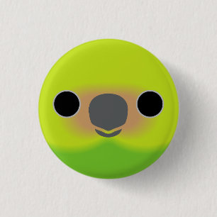 The face of a Yellow-capped pygmy parrot 3 Cm Round Badge