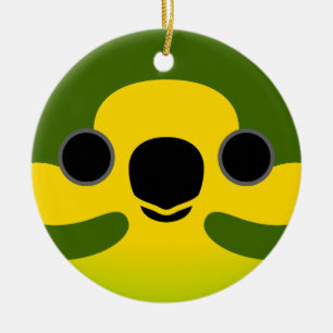 The face of a Yellow-eared parrot Ceramic Tree Decoration