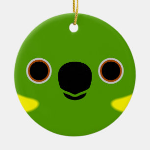 The face of a Yellow-naped amazon Ceramic Tree Decoration