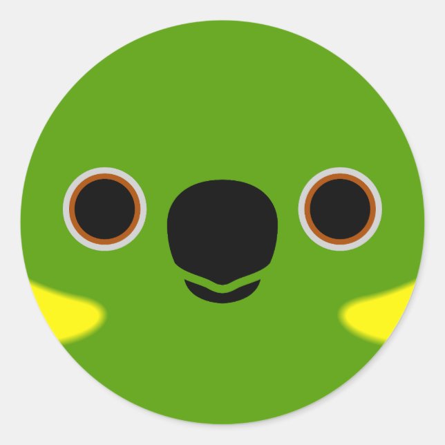 The face of a Yellow-naped amazon Classic Round Sticker (Front)