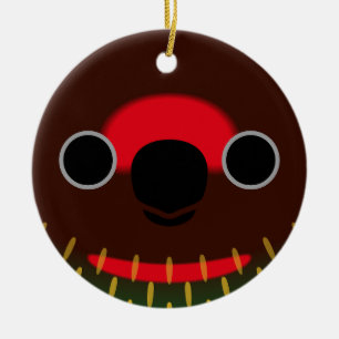 The face of a Yellow-streaked lory Ceramic Tree Decoration