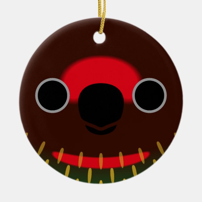 The face of a Yellow-streaked lory Ceramic Tree Decoration (Front)
