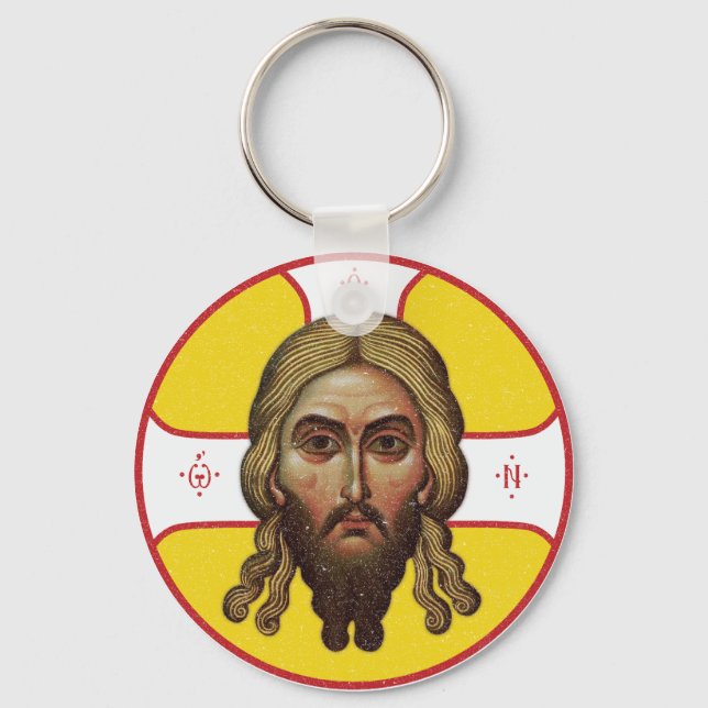 The Face Of Christ Orthodox Icon Key Ring (Front)