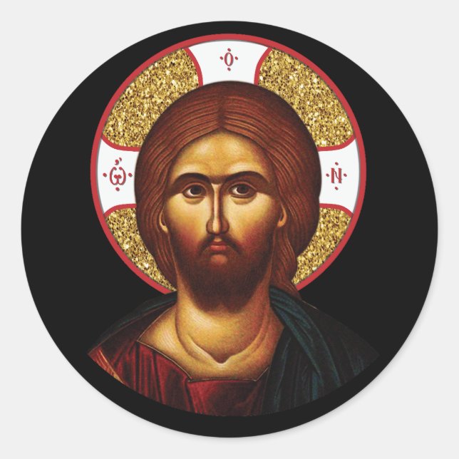The Face Of Holy Christ Icon Classic Round Sticker (Front)