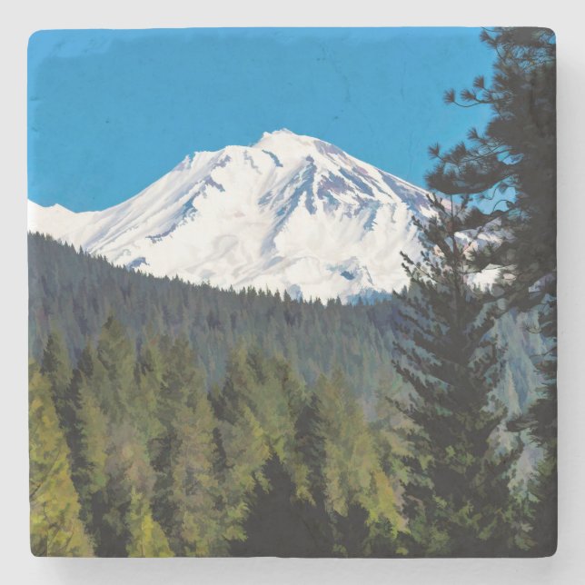 THE FACE OF MOUNT SHASTA STONE COASTER (Front)