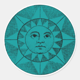 the face of the sun classic round sticker