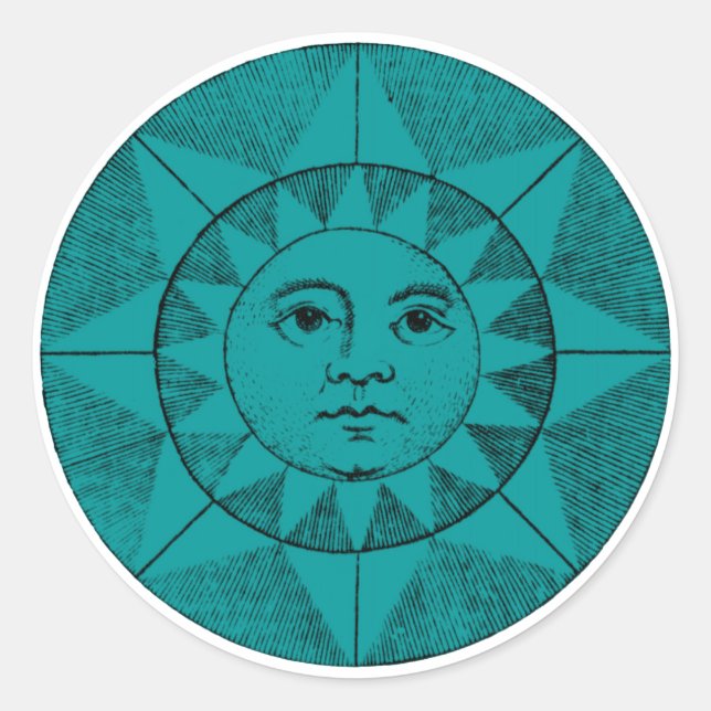 the face of the sun classic round sticker (Front)