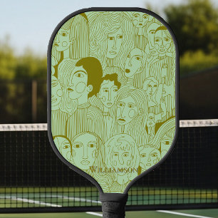 The Faces of Art Olive on Mint Green Pickleball Paddle