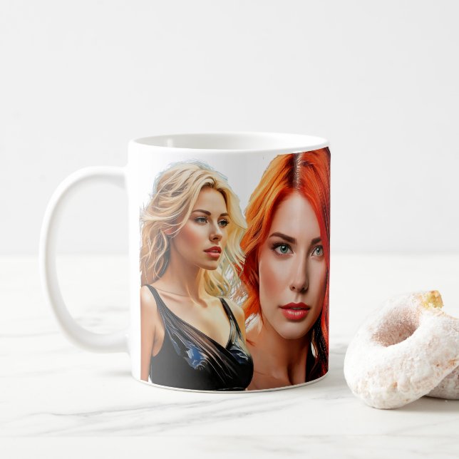 The faces of Beauty Coffee Mug (With Donut)
