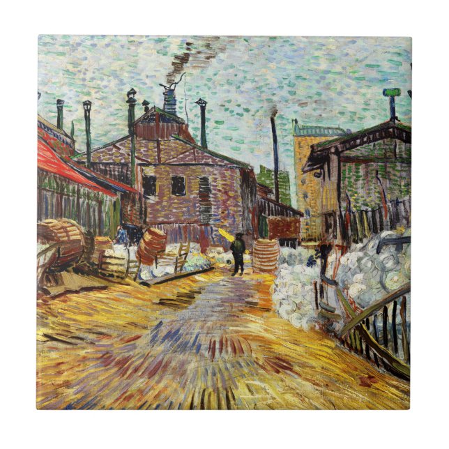 The Factory (1887) by Vincent Van Gogh Tile (Front)