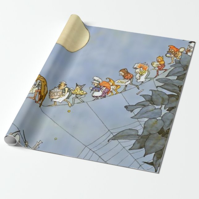 “ The Fairies Birthday” by Heath Robinson Wrapping Paper (Unrolled)