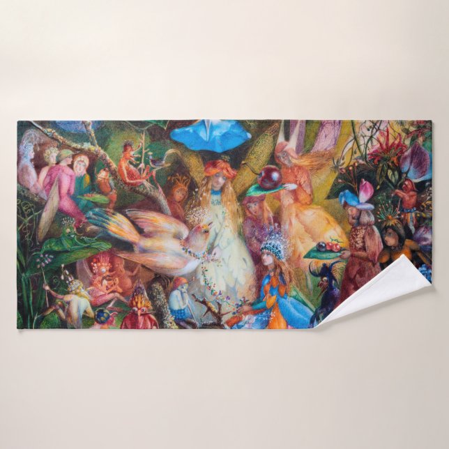The Fairies' Favourite, John Anster Fitzgerald Bath Towel (Bath Towel)