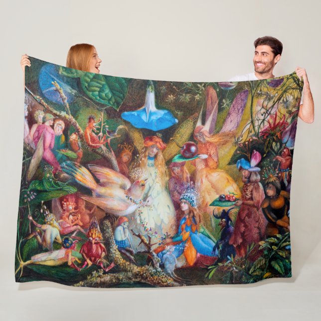 The Fairies' Favourite, John Anster Fitzgerald Fleece Blanket (In Situ)