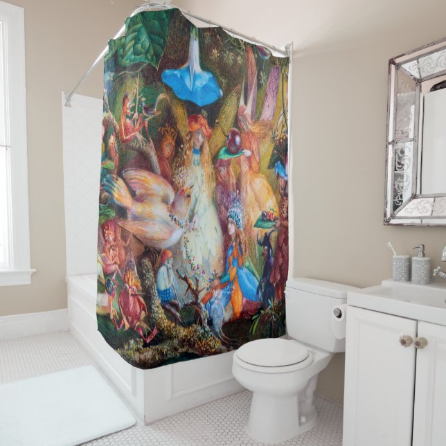 The Fairies' Favourite, John Anster Fitzgerald Shower Curtain (In Situ)