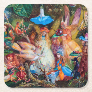 The Fairies' Favourite, John Anster Fitzgerald Square Paper Coaster