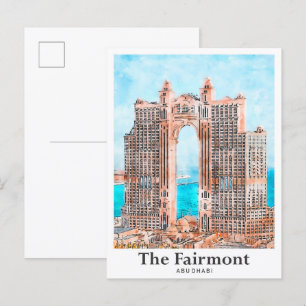 The Fairmont Abu Dhabi Watercolor Sketch  Postcard