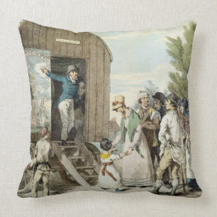 The Fairs: The Show, c.1821 (colour litho) Cushion