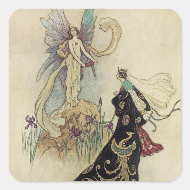 The Fairy There Welcomed Her Majesty Square Sticker (Front)