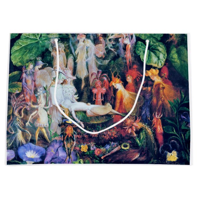 The Fairy's Funeral, John Anster Fitzgerald Large Gift Bag (Front)