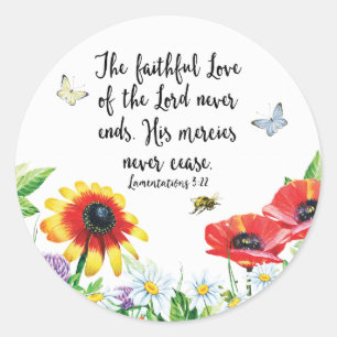 The Faithful Love of the Lord Never Ends Classic Round Sticker