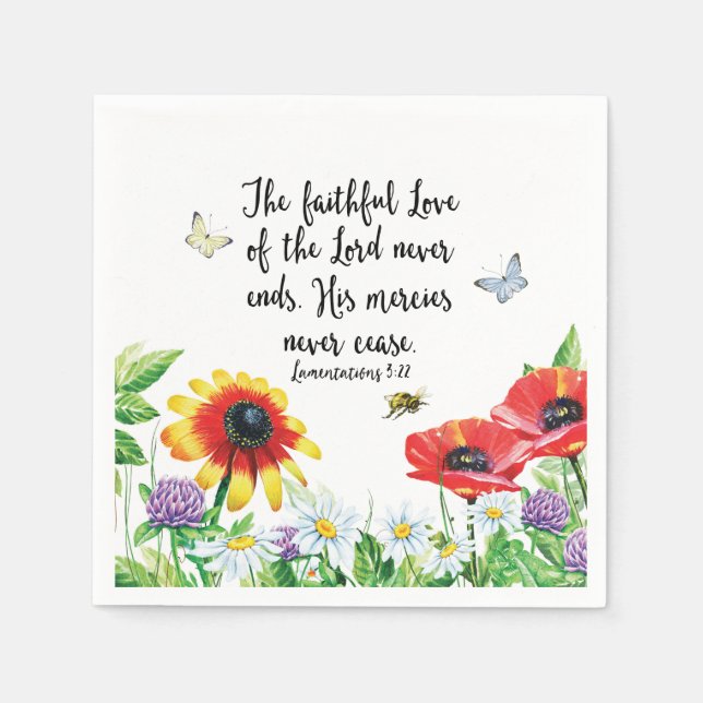 The Faithful Love of the Lord Never Ends Napkin (Front)
