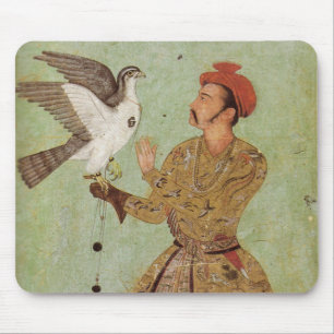 The Falconer, Mughal Gold & Celedon Mouse Pad