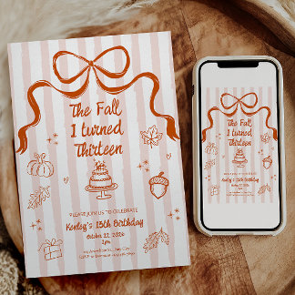 The Fall I turned 13 Birthday Invitation