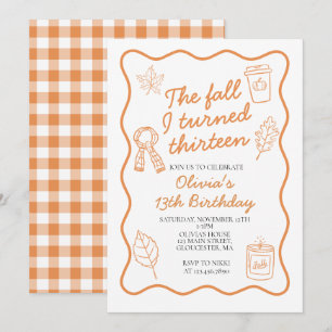 The Fall I Turned Thirteen Autumn 13th  Birthday Invitation
