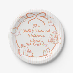 The Fall I Turned Thirteen Autumn 13th Birthday Paper Plate