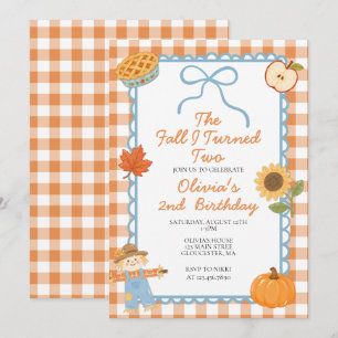 The Fall I Turned Two Autumn 2nd birthday Invitation