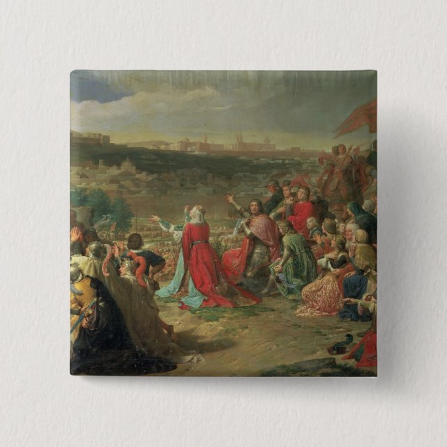 The Fall of Granada in 1492, 1890 15 Cm Square Badge (Front)