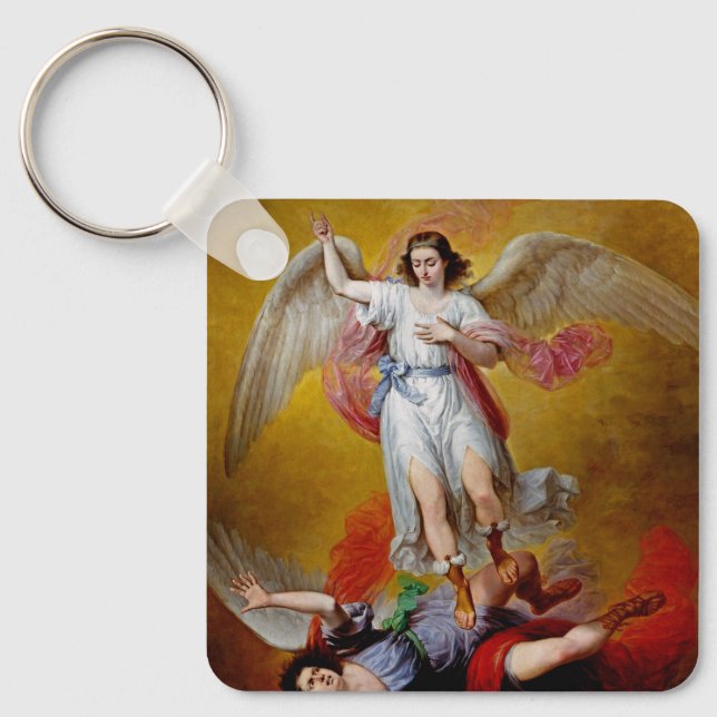The fall of Lucifer by Antonio Maria Esquivel  Key Ring (Front)