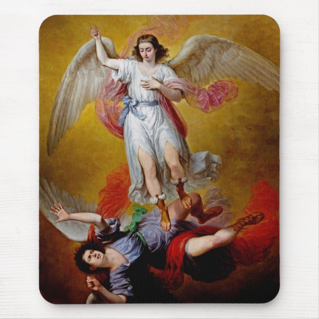 The fall of Lucifer by Antonio Maria Esquivel Mouse Pad (Front)