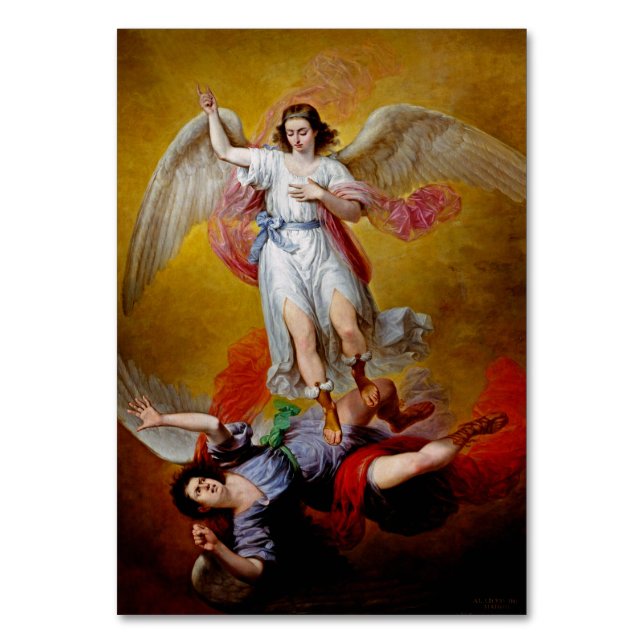 The fall of Lucifer by Antonio Maria Esquivel Table Number (Front)