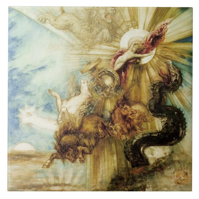 The Fall of Phaethon (w/c on paper) Tile (Front)